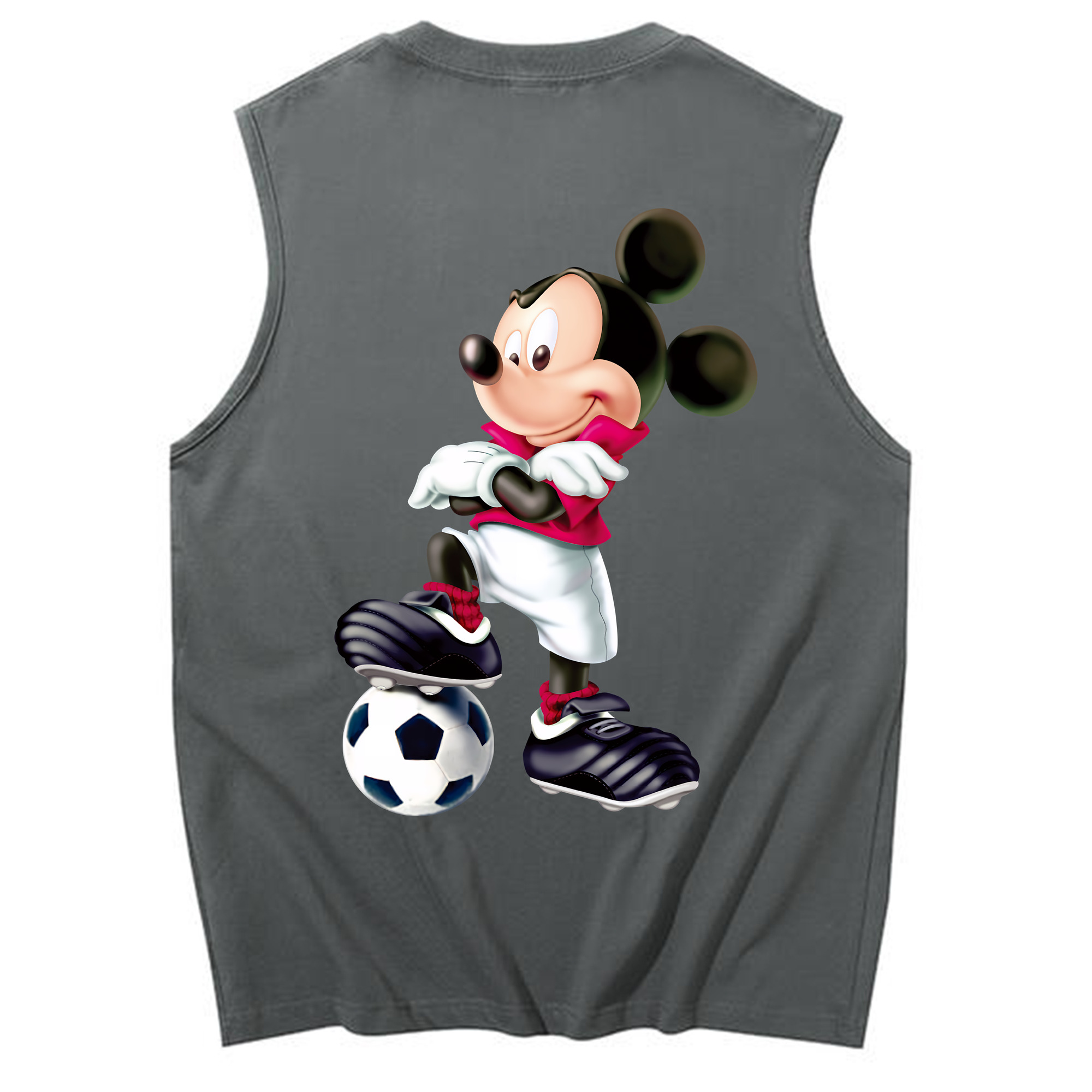 ミッキーマウス Mickey Mouse コットン100％タンクトップ（背面プリント）